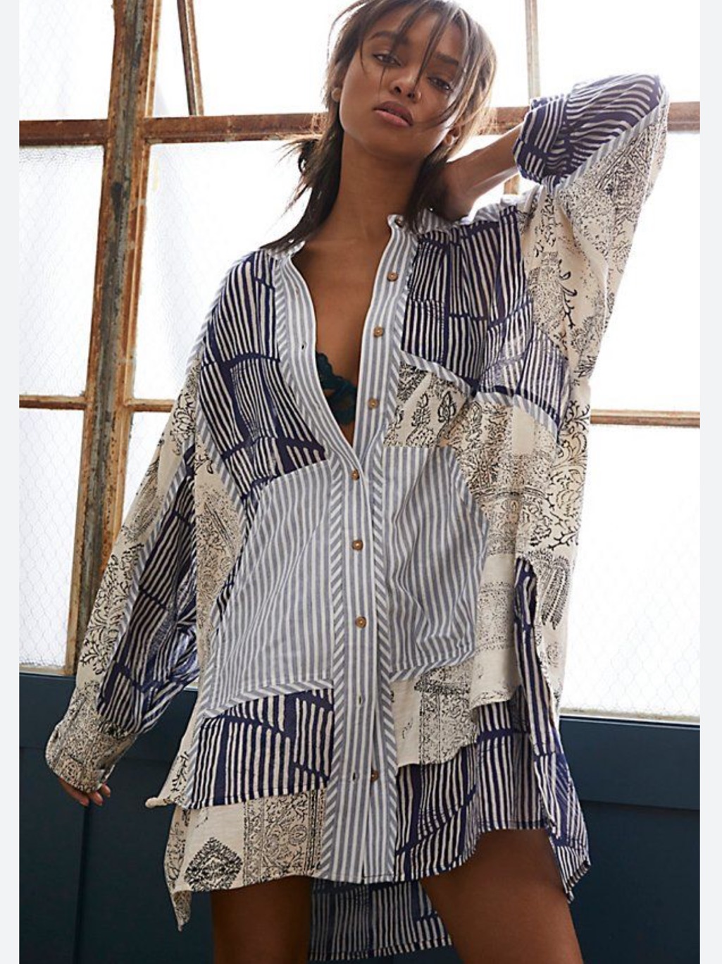 Nwot Free People Patch My Heart Shirt